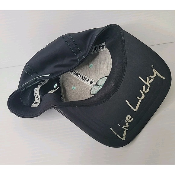 Black Clover Live Lucky Black Hat w/ Mint Green Cancer Ribbon Embroidery Fitted - Picture 6 of 8